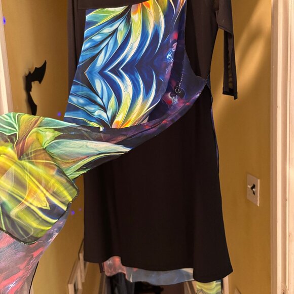 Parisline Layered Colorful Long Sleeve Dress S NWOT - Picture 5 of 11